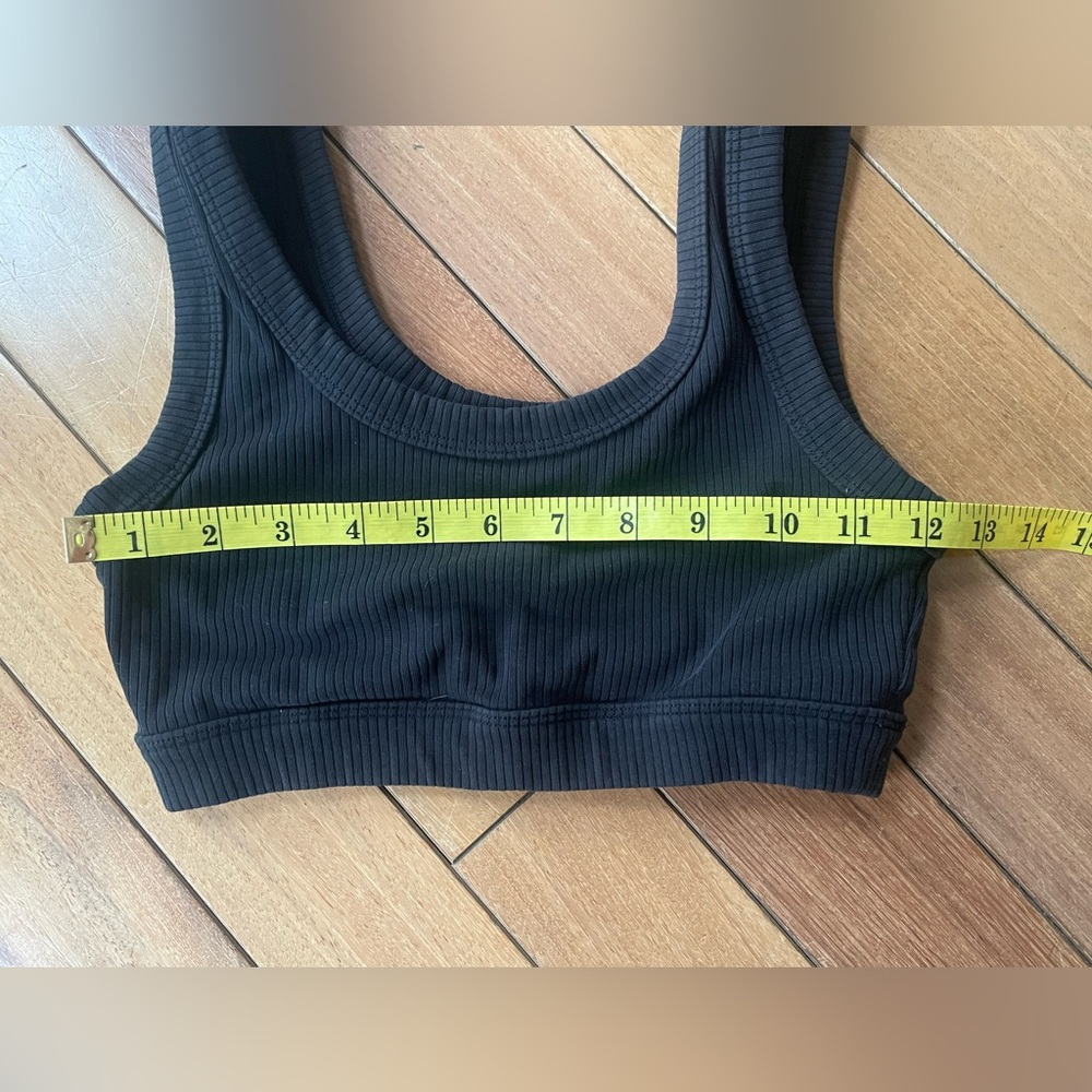 Alo Yoga Ribbed Black Wellness Bra | XS/S No Tag | Athletic Crop Sports Bra - Picture 8 of 13